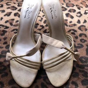 The Touch of Nina kitten heel. 11B Silver 3”